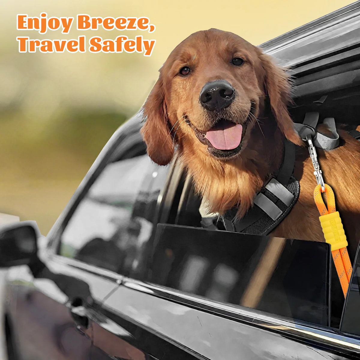 Pawaboo Dog Seatbelt for Car, Dog Car Harness Leash with Dual Round Ropes Enhance Strength, Pet Vehicle Safety Belt Leash