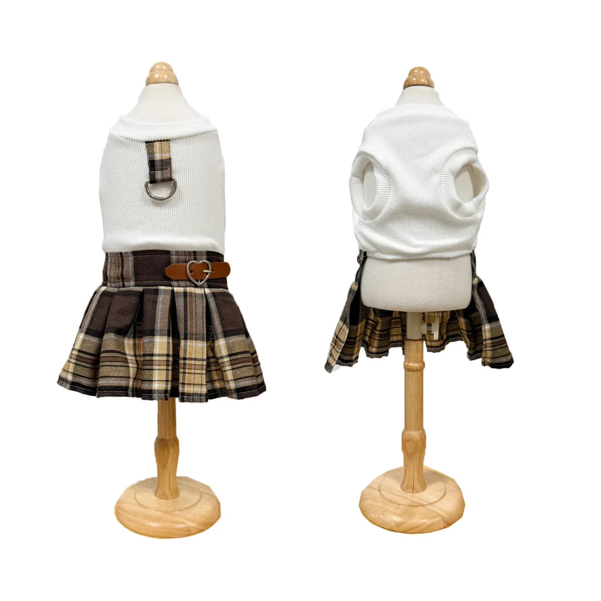 British Cute Plaid Pleated Pet Skirt Autumn and Winter New Pet Clothing College Style Dog Clothing Pet Dress