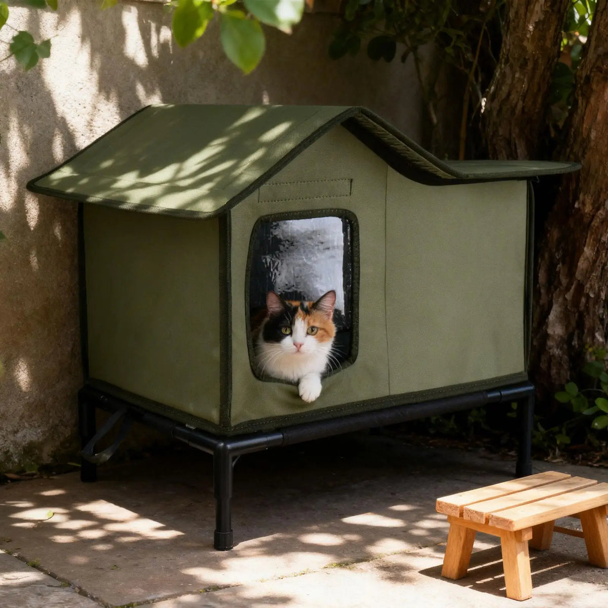 Cat House for Outdoor Cats Cat Kennel Cat Nest Warm Weatherproof Waterproof Pet
