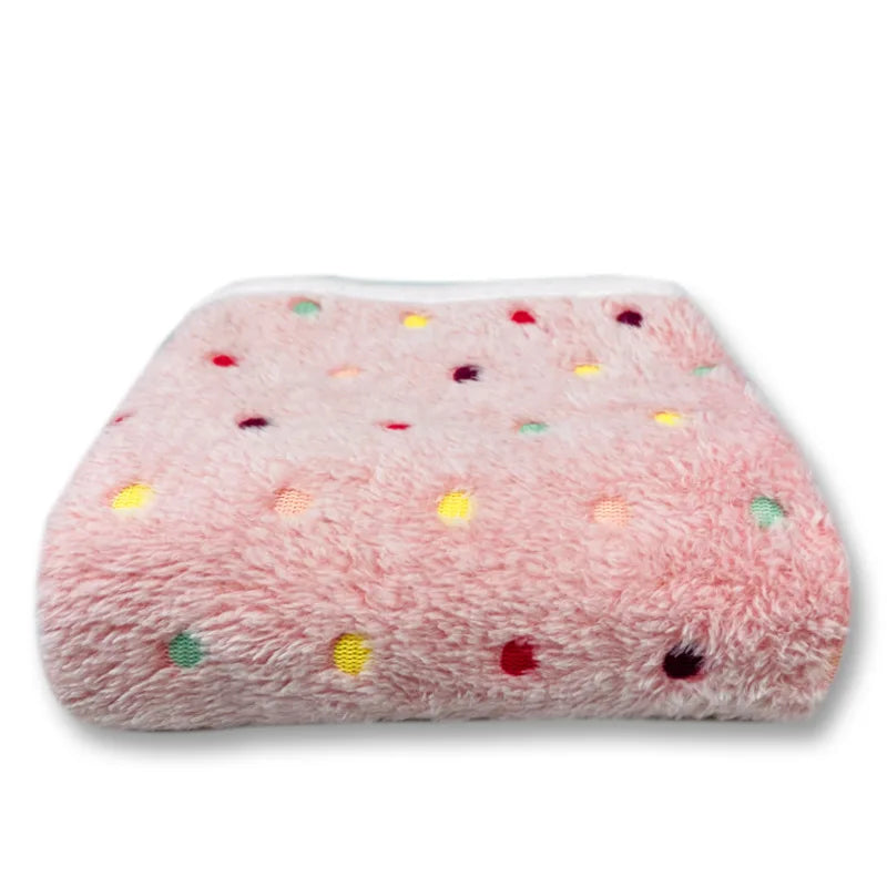Coral Fleece Pet Blanket Warm Paw Print Dog Cat Bed Mat Soft Reversible Sleeping Pad Four Seasons Sofa Cover Small Medium Pets