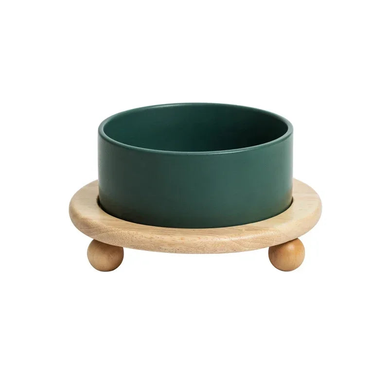 400/850ml Cat Large Capacity Bowl Small Dogs Food Water Bowls with Wood Stand Pet Elevated Feeding Feeder Puppy Kitten Supplies