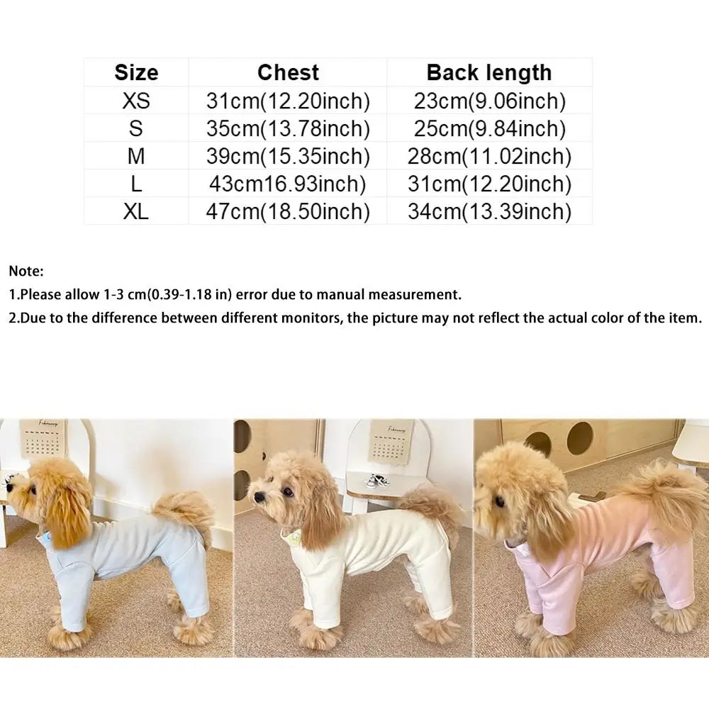 Warm Elastic Pet Jumpsuit Breathable Windproof Pet Four Legged Pants Soft Comfortable Dog Fleece Pajamas Indoor Outfit