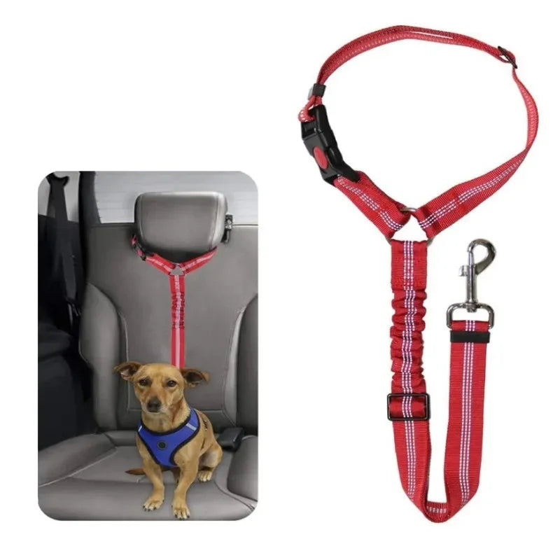 1pc Pet Dog Cat Seat Belts, Car Headrest Restraint Adjustable Safety Leads Vehicle Seatbelt Harness,Dog Accessories, Dog Harness