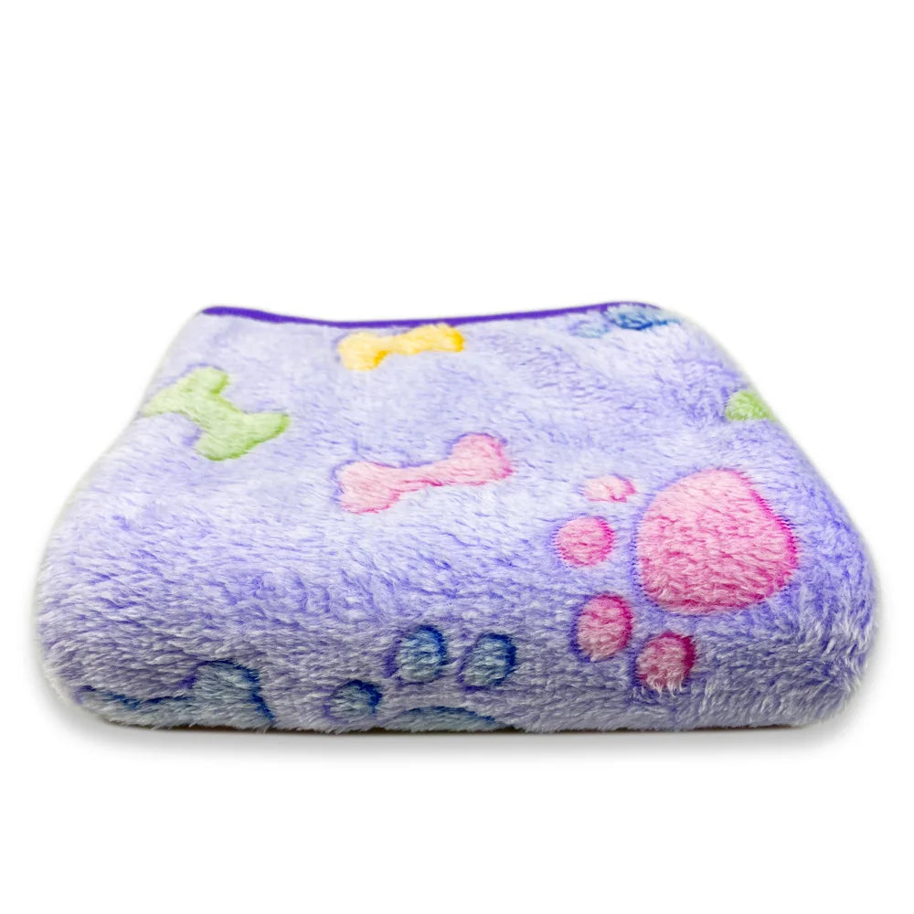 Coral Fleece Pet Blanket Warm Paw Print Dog Cat Bed Mat Soft Reversible Sleeping Pad Four Seasons Sofa Cover Small Medium Pets