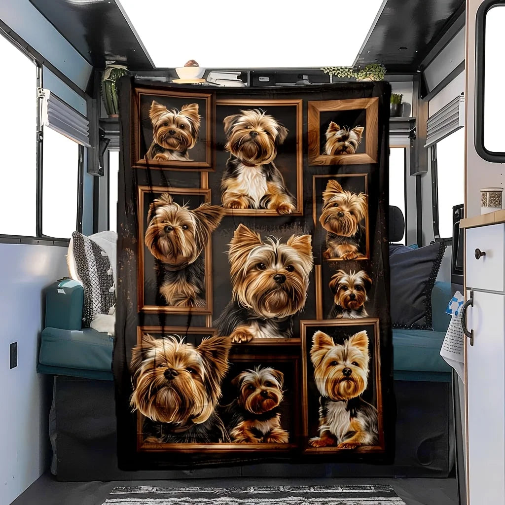 Golden Retriever Dog Photo Blanket Throw Pet Lover Gift Unique Canine Portrait Cozy Couch Decoration