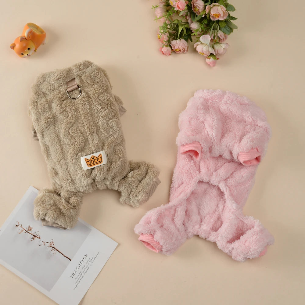 Pet Dog Jumpsuit for Small Medium Dogs Cats Winter Warm Fleece Dog Clothes Yorkshire Jacket Outfits French Bulldog Pug Clothing
