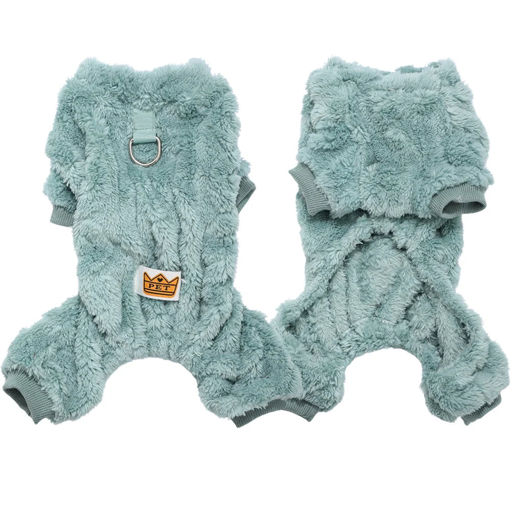 Pet Dog Jumpsuit for Small Medium Dogs Cats Winter Warm Fleece Dog Clothes Yorkshire Jacket Outfits French Bulldog Pug Clothing