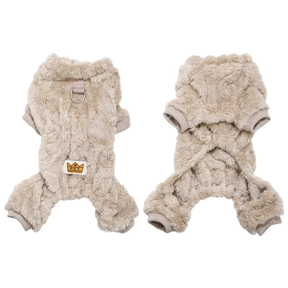 Pet Dog Jumpsuit for Small Medium Dogs Cats Winter Warm Fleece Dog Clothes Yorkshire Jacket Outfits French Bulldog Pug Clothing