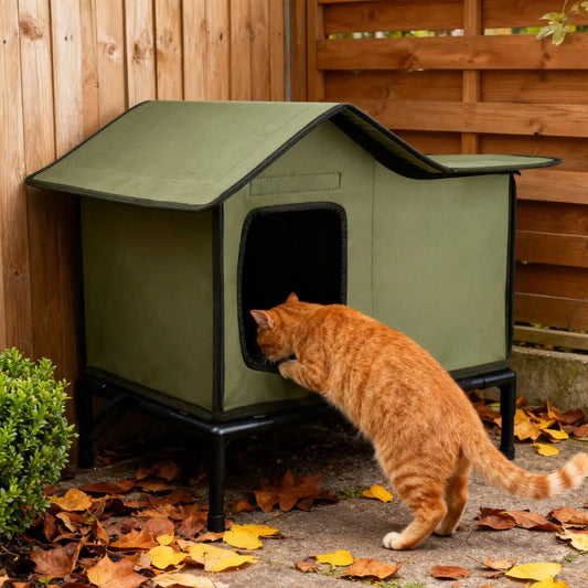 Cat House for Outdoor Cats Cat Kennel Cat Nest Warm Weatherproof Waterproof Pet