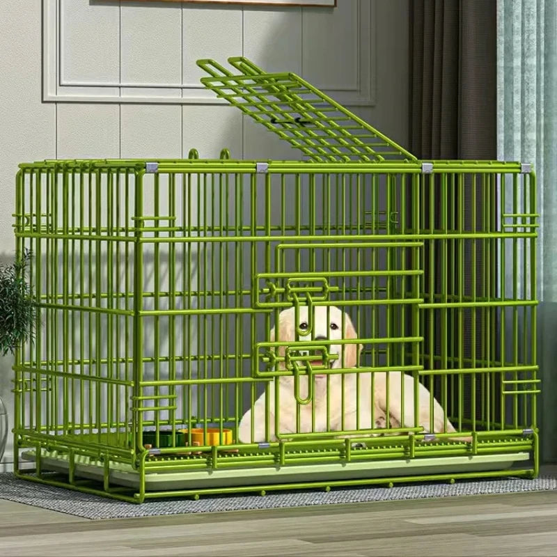 ‌Heavy-Duty Foldable Dog Crate  - Reinforced for Small/Medium/Large Breeds, Indoor Pet Cage with Removable Tray