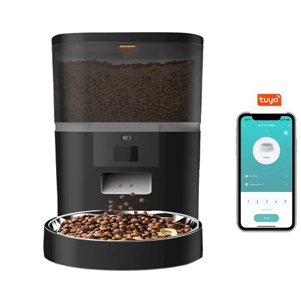 4L Double Meal Camera APP Automatic Pet Feeder Time For Pet Cats Dog Food Stainless Steel Bowl Video Dispenser Smart Pet Feeder