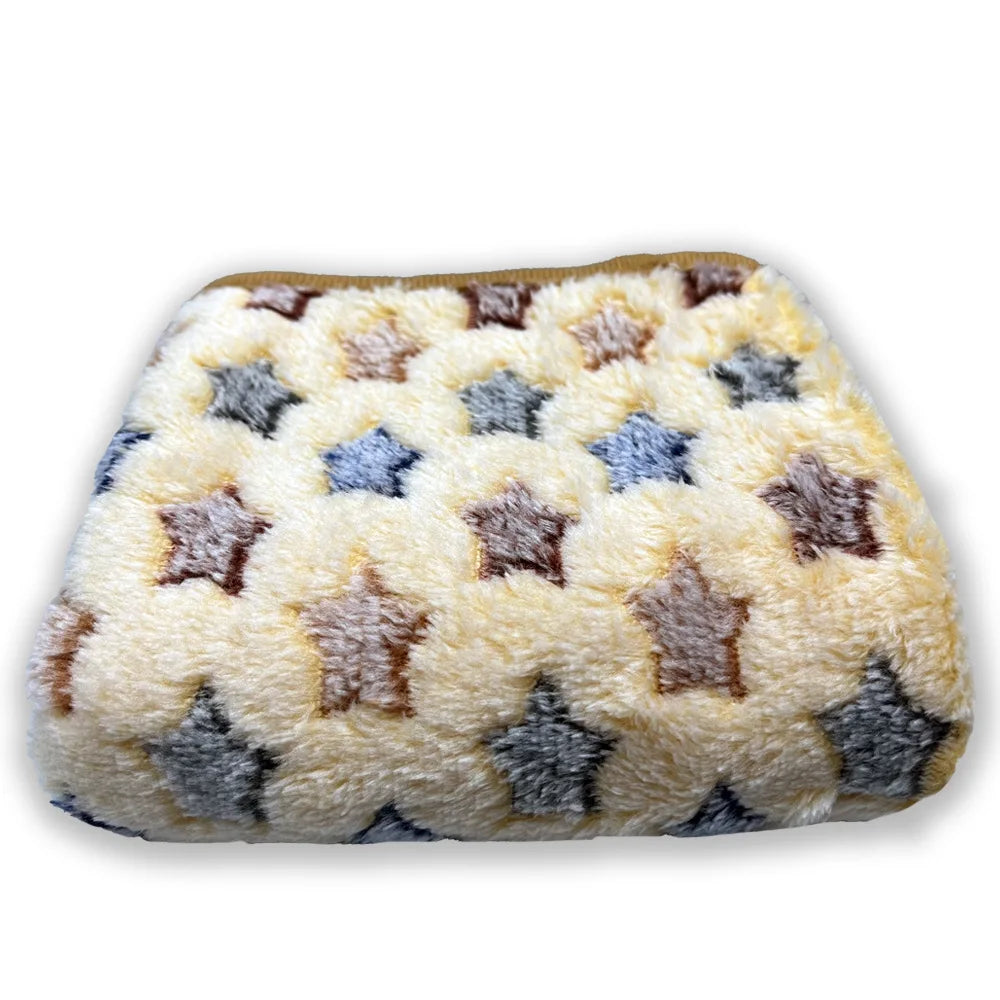 Coral Fleece Pet Blanket Warm Paw Print Dog Cat Bed Mat Soft Reversible Sleeping Pad Four Seasons Sofa Cover Small Medium Pets