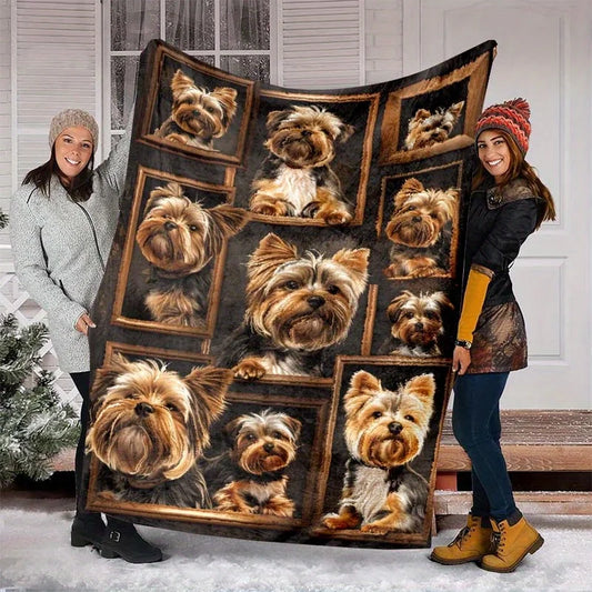 Golden Retriever Dog Photo Blanket Throw Pet Lover Gift Unique Canine Portrait Cozy Couch Decoration
