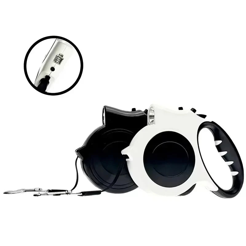 1Pcs 16ft Illuminated Retractable Dog Leash - Adjustable Ideal For Medium And Large Dogs Perfect For Nighttime Walks And Runs