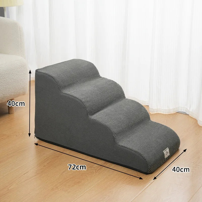Detachable and Washable Pet 2-4 Tiered Non Sliding Dog Staircase Suitable for Bed Edge Sofa Pet Stairs for Dogs Dog Ramp