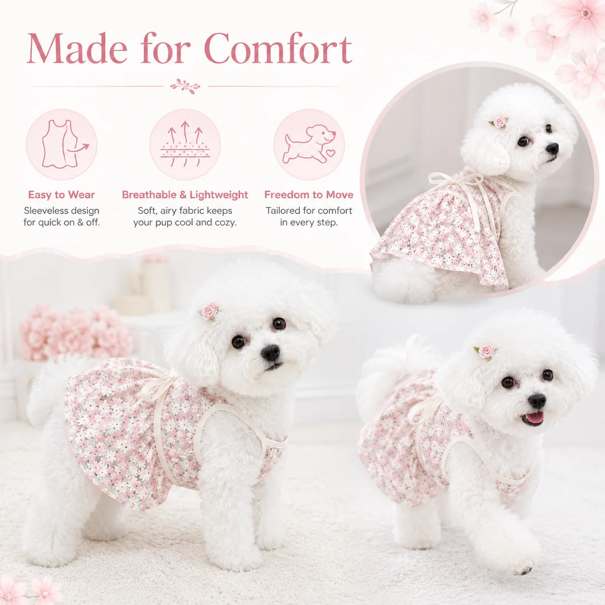 Cute Pet Dog Dress Dot Dog Summer Clothes Puppy Skirt Chihuahua Bichon French Bulldog Clothing Thin Girl Dog Costume Cat Dresses