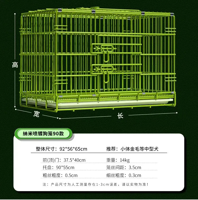 ‌Heavy-Duty Foldable Dog Crate  - Reinforced for Small/Medium/Large Breeds, Indoor Pet Cage with Removable Tray