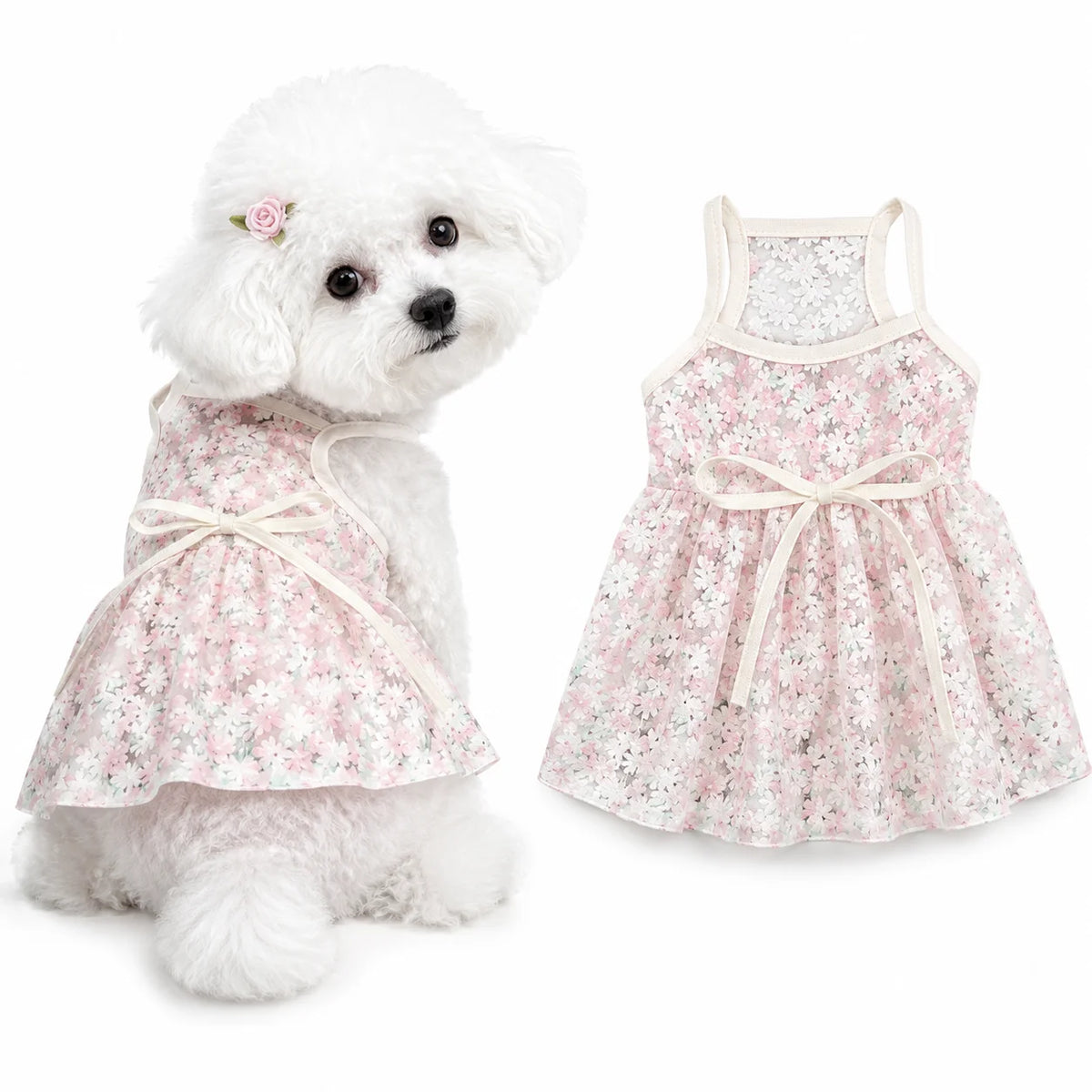 Cute Pet Dog Dress Dot Dog Summer Clothes Puppy Skirt Chihuahua Bichon French Bulldog Clothing Thin Girl Dog Costume Cat Dresses