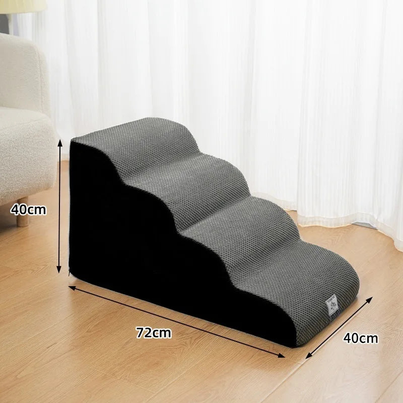 Detachable and Washable Pet 2-4 Tiered Non Sliding Dog Staircase Suitable for Bed Edge Sofa Pet Stairs for Dogs Dog Ramp