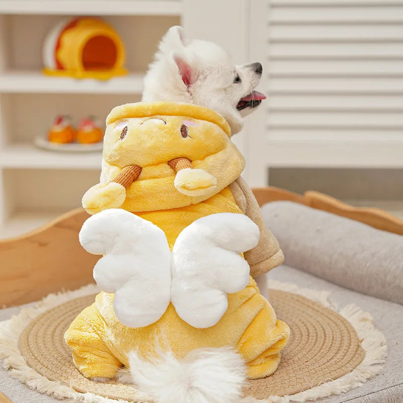 Dog Warm Jumpsuits Winter Fleece Pet Overalls for Small Medium Dogs Cats Clothes Puppy PajamasTeddy Outfit 4 Legs Dog Clothing