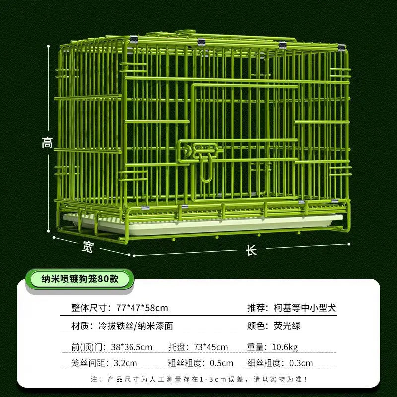 ‌Heavy-Duty Foldable Dog Crate  - Reinforced for Small/Medium/Large Breeds, Indoor Pet Cage with Removable Tray