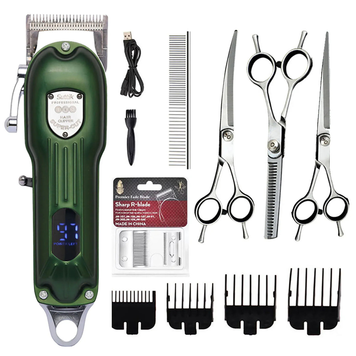 Professional Dog Hair Clipper All Metal Rechargeable Pet Trimmer  Puppy Grooming Haircut Low Noice