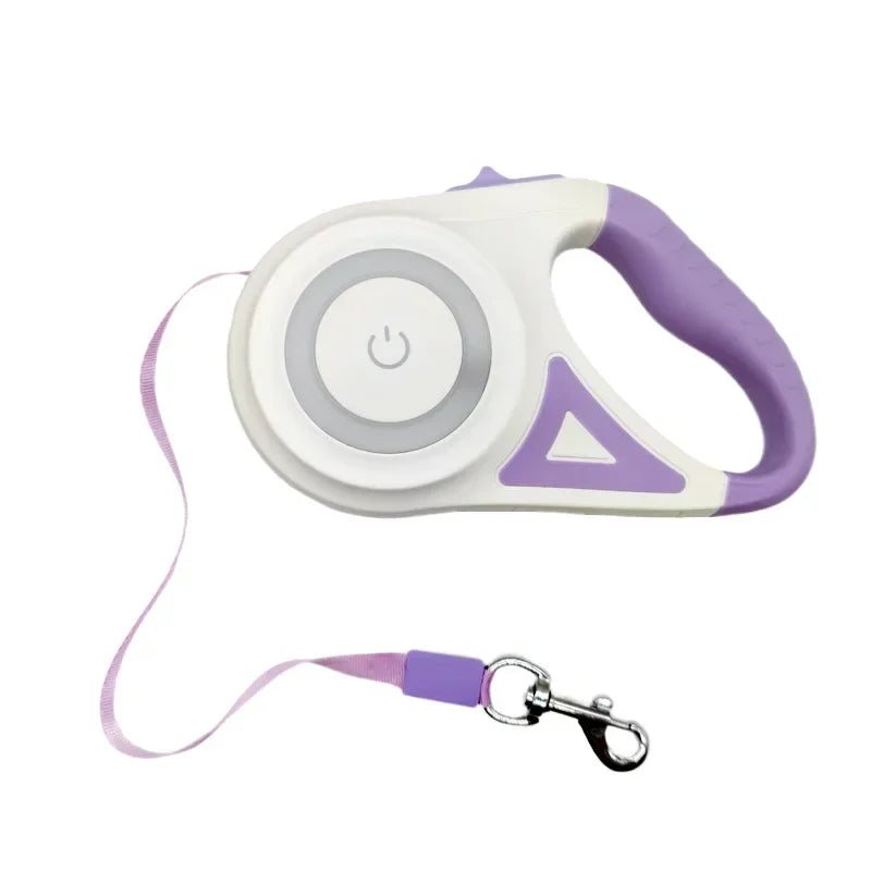 LED Luminous Dog Leash Automatic Retractable Leash for Medium Dogs Outdoor Small Pet Traction Rope