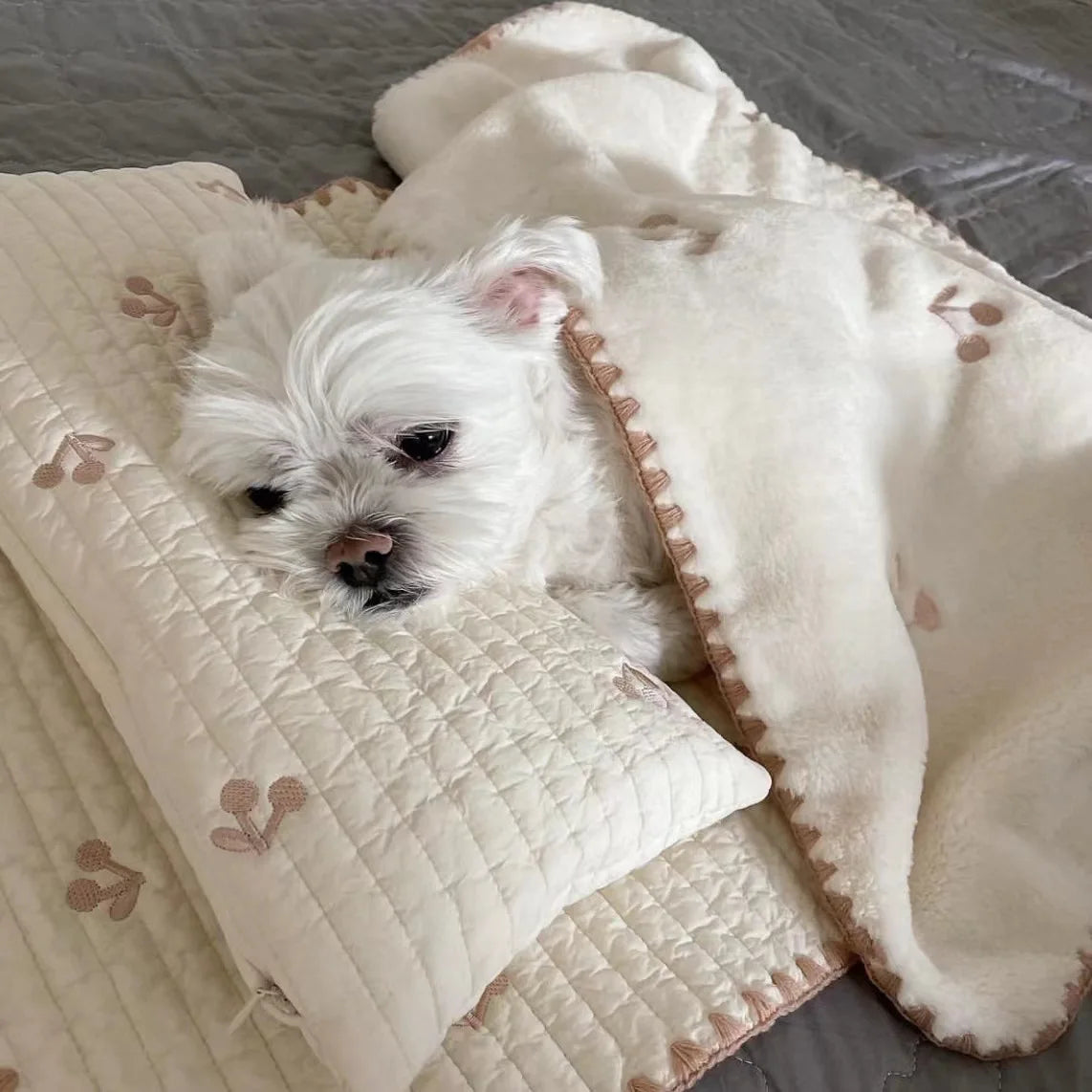 Warm Dog Cat Bed Square Pad - Removable Washable Cover Thermal Cozy Pet Mat Pet Pillow Cushion for Puppy Kitten Blanket Set
