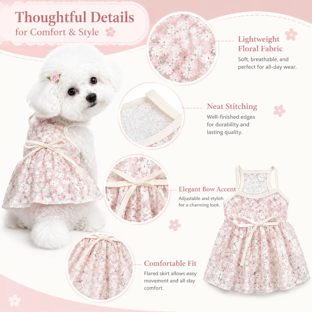 Cute Pet Dog Dress Dot Dog Summer Clothes Puppy Skirt Chihuahua Bichon French Bulldog Clothing Thin Girl Dog Costume Cat Dresses