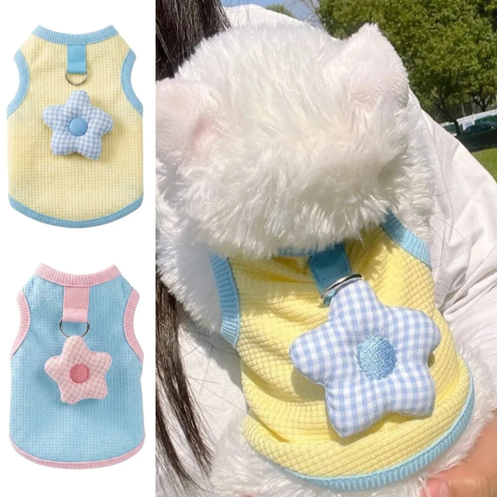 New Sizes S-L Pet Vest Comfortable Lightweight Cat Clothes Breathable Washable Puppy Kitten Apparel Outdoor Walking