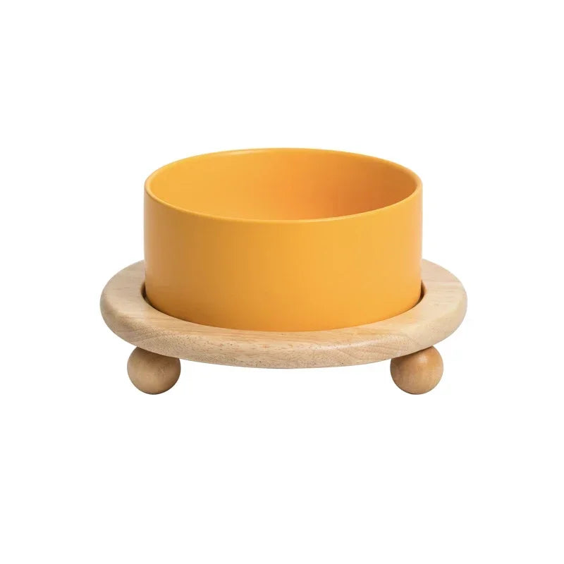 400/850ml Cat Large Capacity Bowl Small Dogs Food Water Bowls with Wood Stand Pet Elevated Feeding Feeder Puppy Kitten Supplies