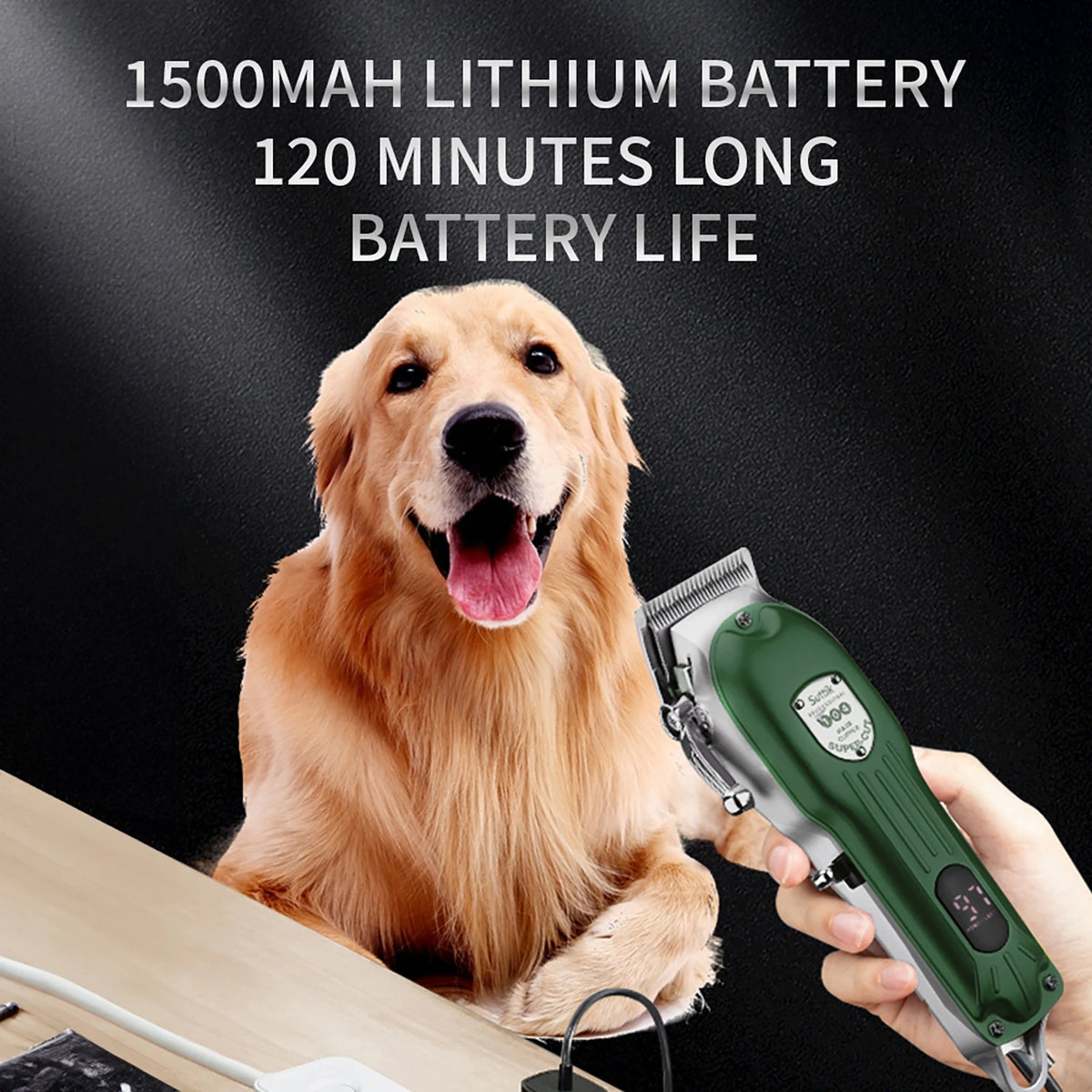 Professional Dog Hair Clipper All Metal Rechargeable Pet Trimmer  Puppy Grooming Haircut Low Noice