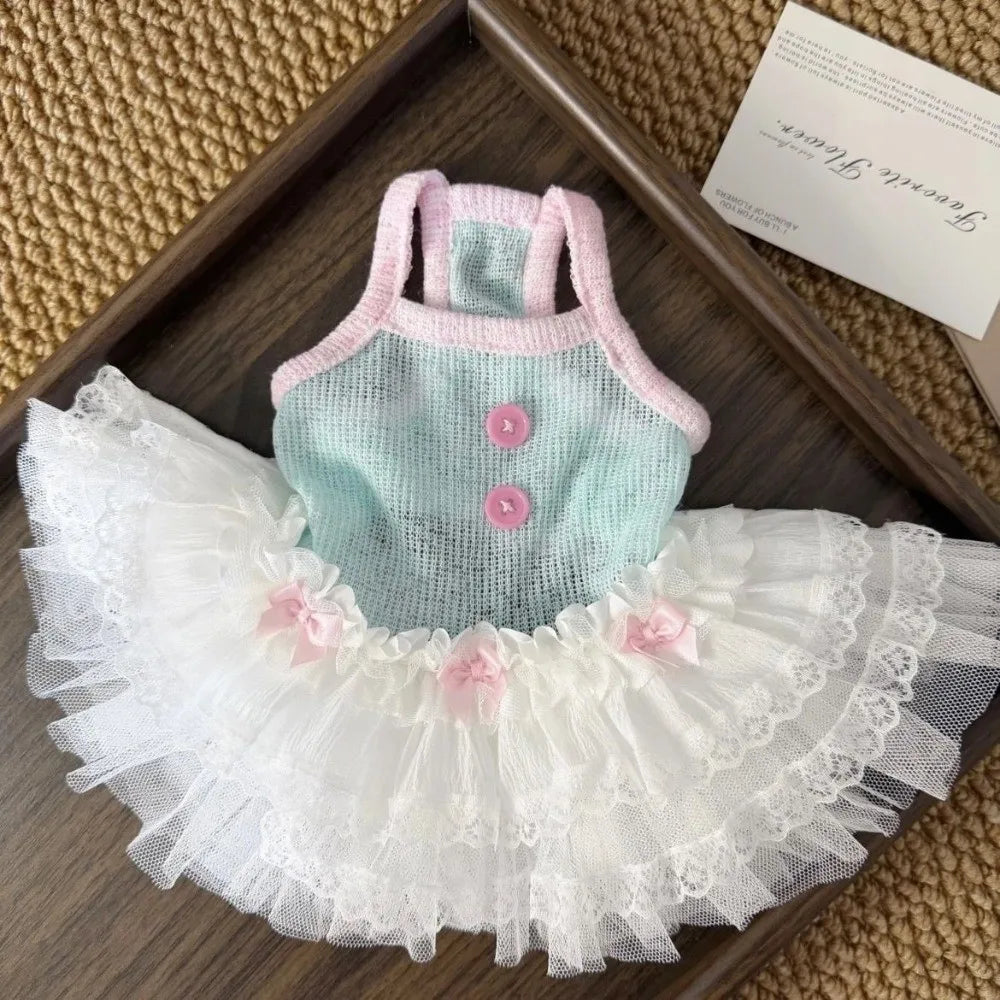 New Soft Tulle Pet Princess Dress Netted Lace Princess Style Dog Dress Breathable Mesh Pet Clothing Pet Everyday Wear