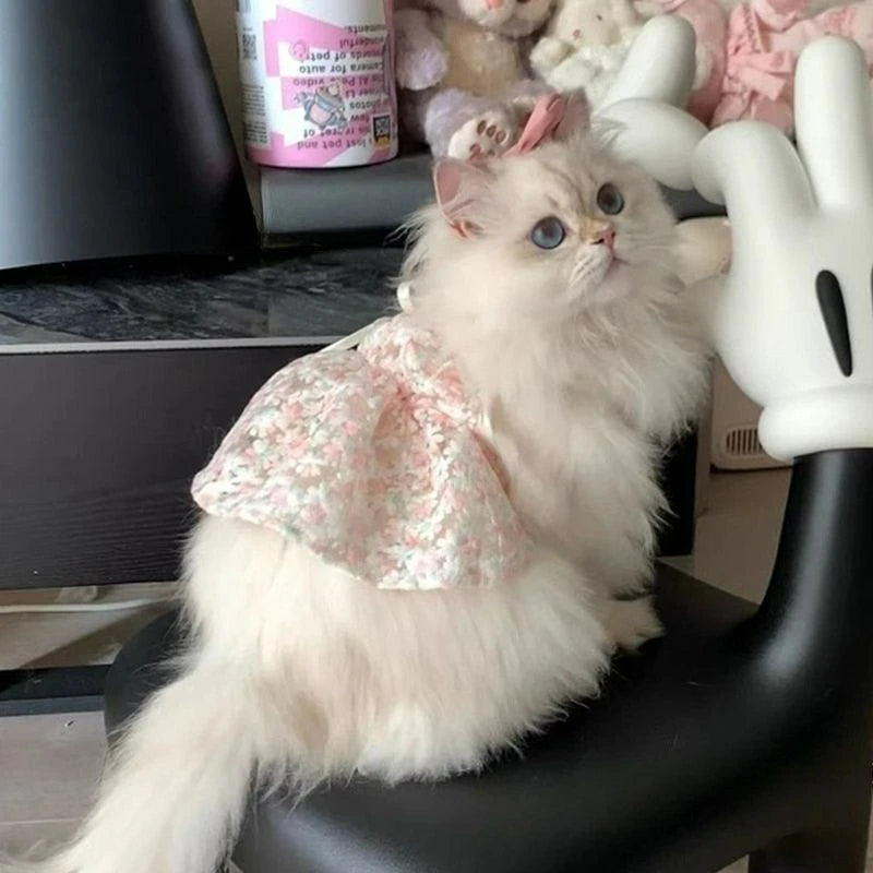 New Pet Dresses Princess Style Dog Cat Clothes Bichon Summer Breathable Clothing Yorkshire Beautiful Skirt Luxury Pet Clothes