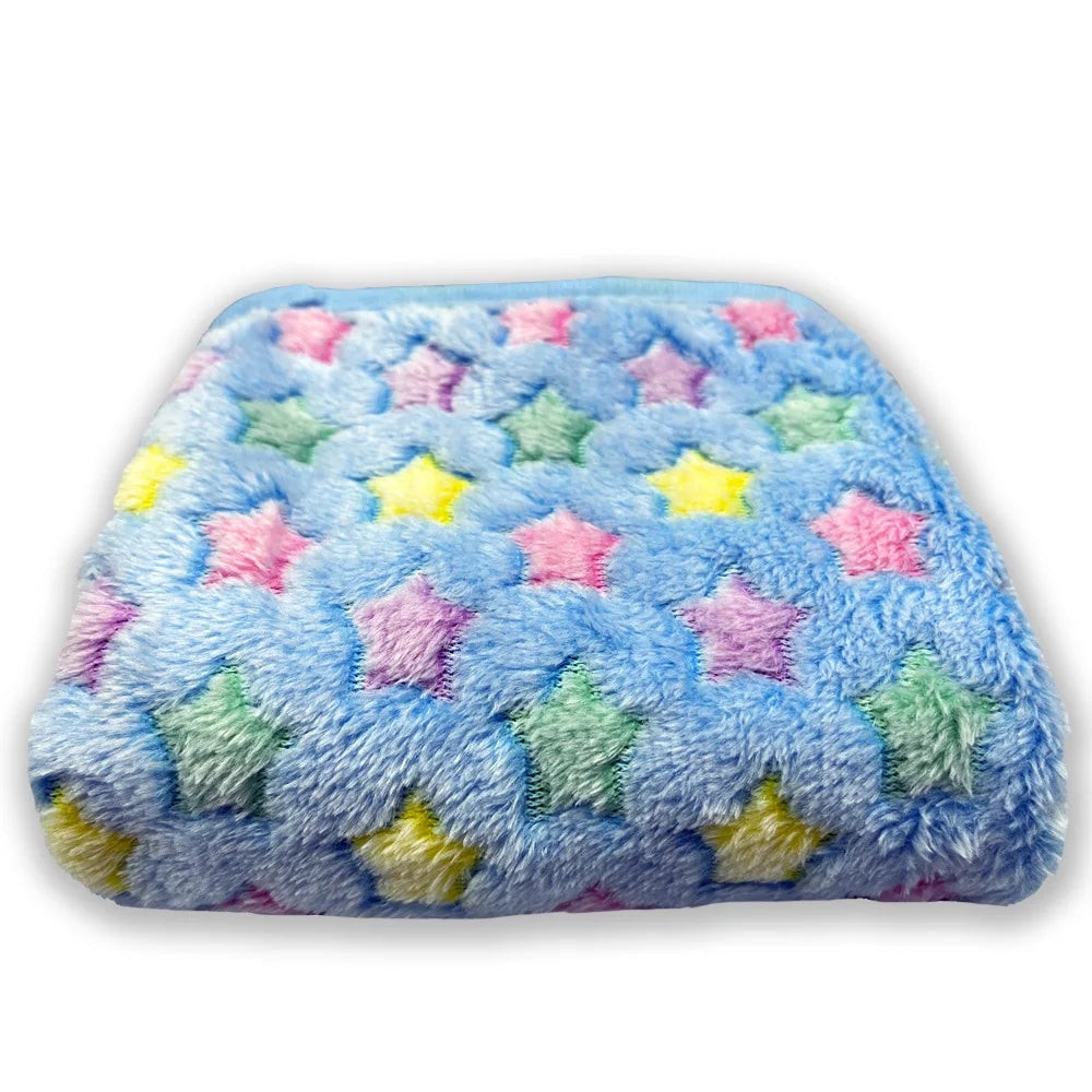 Coral Fleece Pet Blanket Warm Paw Print Dog Cat Bed Mat Soft Reversible Sleeping Pad Four Seasons Sofa Cover Small Medium Pets