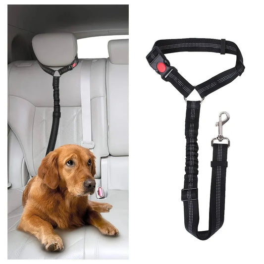 1pc Pet Dog Cat Seat Belts, Car Headrest Restraint Adjustable Safety Leads Vehicle Seatbelt Harness,Dog Accessories, Dog Harness