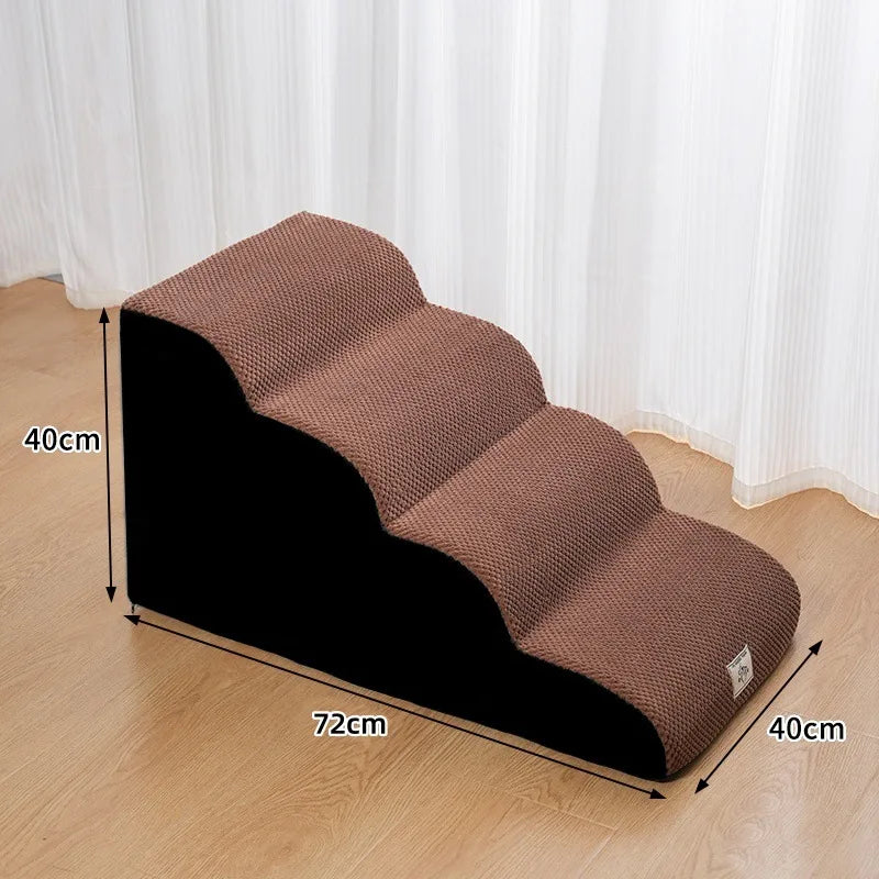 Detachable and Washable Pet 2-4 Tiered Non Sliding Dog Staircase Suitable for Bed Edge Sofa Pet Stairs for Dogs Dog Ramp
