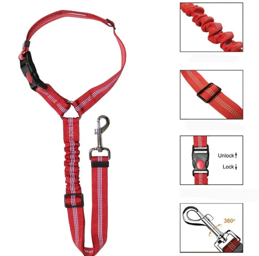 1pc Pet Dog Cat Seat Belts, Car Headrest Restraint Adjustable Safety Leads Vehicle Seatbelt Harness,Dog Accessories, Dog Harness
