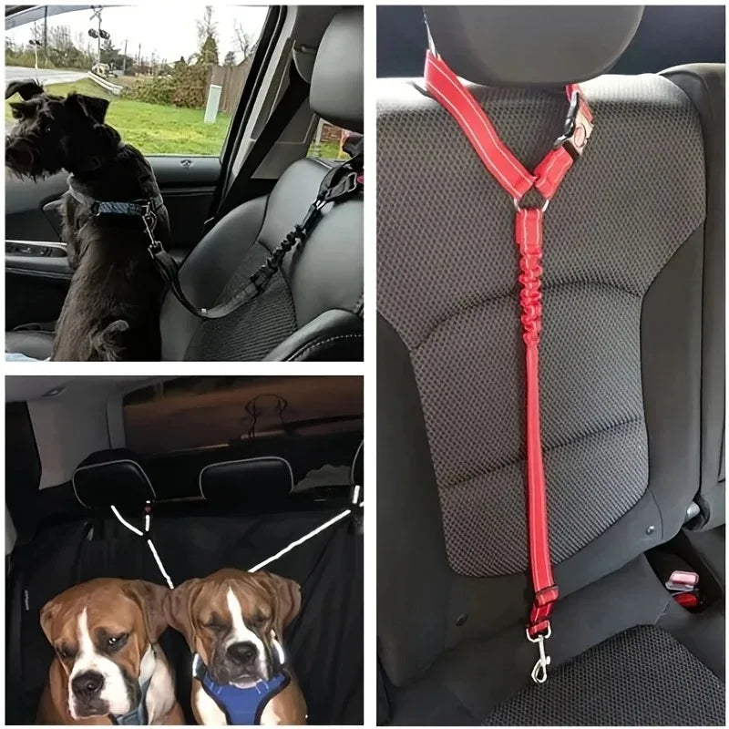 1pc Pet Dog Cat Seat Belts, Car Headrest Restraint Adjustable Safety Leads Vehicle Seatbelt Harness,Dog Accessories, Dog Harness
