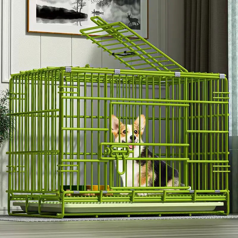 ‌Heavy-Duty Foldable Dog Crate  - Reinforced for Small/Medium/Large Breeds, Indoor Pet Cage with Removable Tray