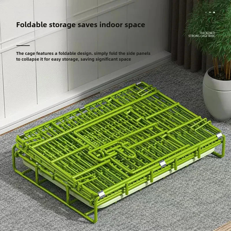 ‌Heavy-Duty Foldable Dog Crate  - Reinforced for Small/Medium/Large Breeds, Indoor Pet Cage with Removable Tray