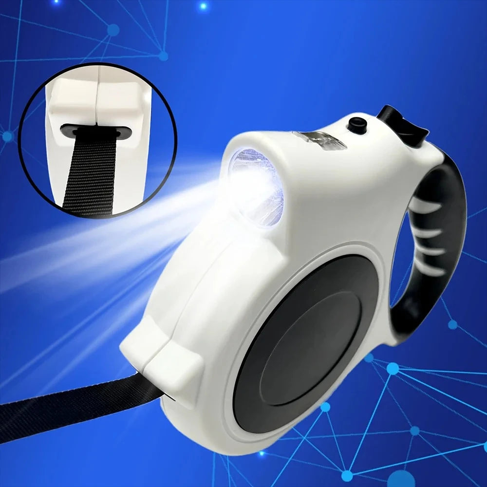 1Pcs 16ft Illuminated Retractable Dog Leash - Adjustable Ideal For Medium And Large Dogs Perfect For Nighttime Walks And Runs