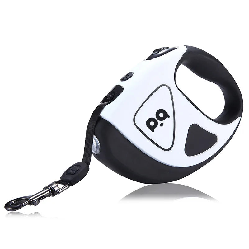 Retractable Dog Leash with LED Light, Rechargeable Night Walking Leash for Dogs, 360° Anti-Tangle with One-Hand Brake