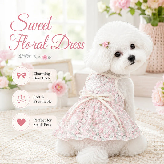 Cute Pet Dog Dress Dot Dog Summer Clothes Puppy Skirt Chihuahua Bichon French Bulldog Clothing Thin Girl Dog Costume Cat Dresses