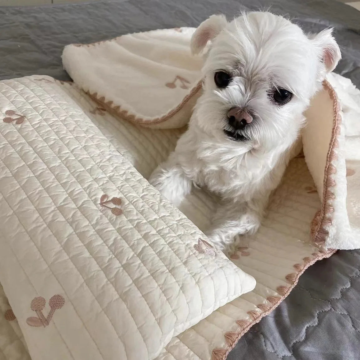 Warm Dog Cat Bed Square Pad - Removable Washable Cover Thermal Cozy Pet Mat Pet Pillow Cushion for Puppy Kitten Blanket Set