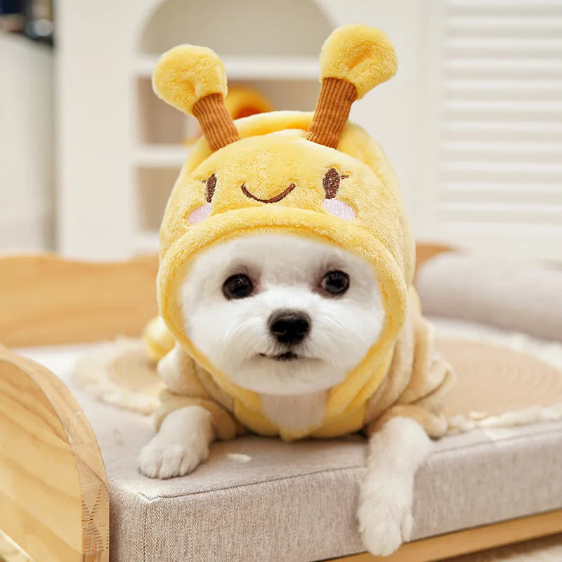 Dog Warm Jumpsuits Winter Fleece Pet Overalls for Small Medium Dogs Cats Clothes Puppy PajamasTeddy Outfit 4 Legs Dog Clothing