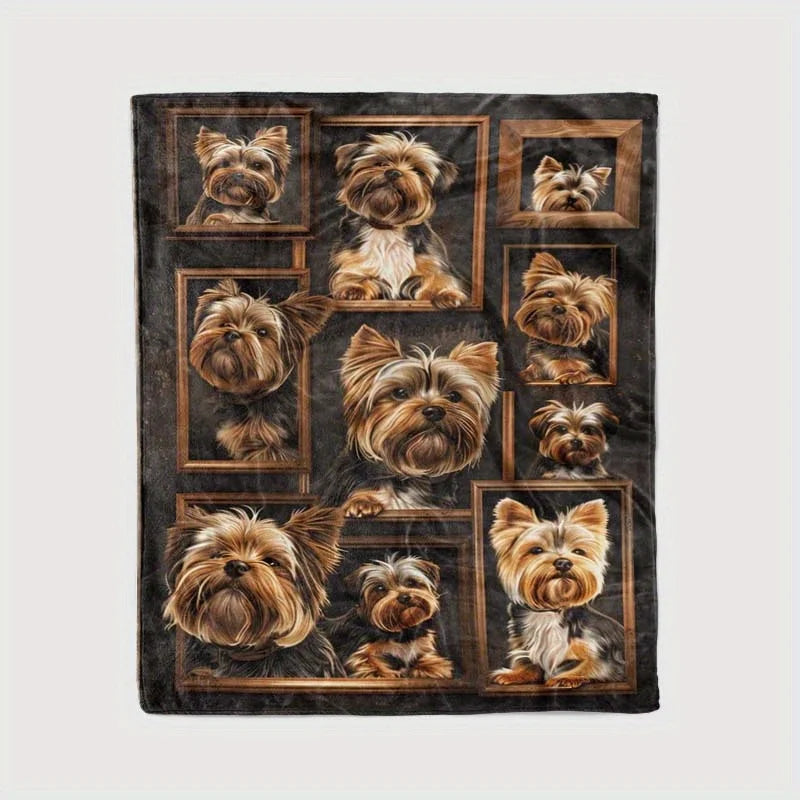Golden Retriever Dog Photo Blanket Throw Pet Lover Gift Unique Canine Portrait Cozy Couch Decoration