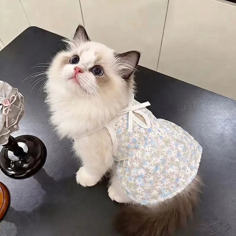 New Pet Dresses Princess Style Dog Cat Clothes Bichon Summer Breathable Clothing Yorkshire Beautiful Skirt Luxury Pet Clothes